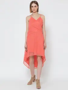DODO & MOA Coral Crepe Midi Dress