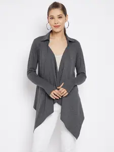 Hypernation Women Charcoal Open Front Shrug