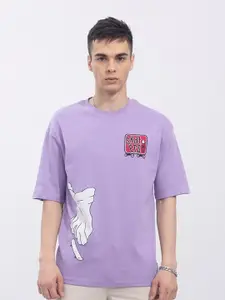 Snitch Men Lavender Cotton Oversized T-shirt