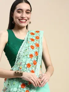 kasee Floral Embroidered Net Saree