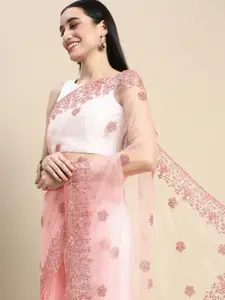 kasee Floral Embroidered Net Saree