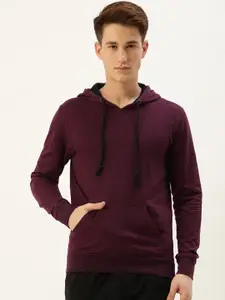 ARISE Men Burgundy Hooded Sweatshirt