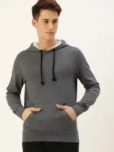 ARISE Men Charcoal Grey Hooded Sweatshirt