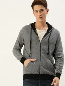 ARISE Men Grey Hooded Sweatshirt