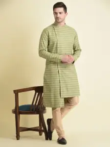 TABARD Woven Design Angrakha Straight Fit Cotton Kurta