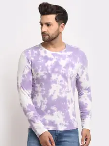 DOOR74 Men Lavender Cotton Printed Sweatshirt