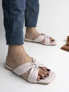 Shoetopia Women Pink Open Toe Flats