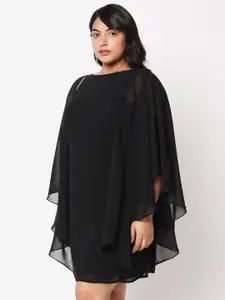 Curves by MISH Black  Plus Size Georgette Kaftan Dress