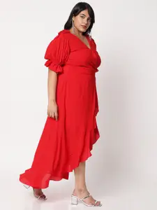 Curves by MISH Red  Plus Size Georgette Maxi Dress