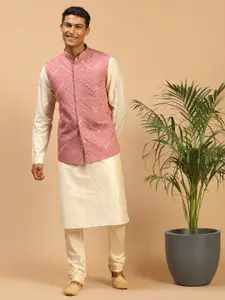 VASTRAMAY Kurta & Churidar with Mirror Work Nehru Jacket
