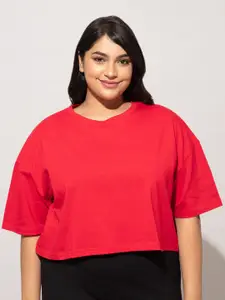 20Dresses Plus Size Drop-Shoulder Sleeves Oversized Fit Cotton T-shirt