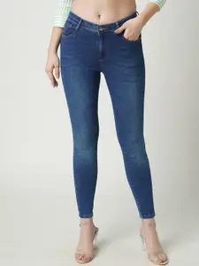 Kraus Jeans Women Blue Cotton Super Skinny Fit Light Fade Jeans