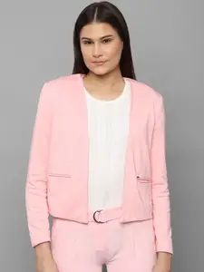 Allen Solly Woman Pink Single-Breasted Open-Front Blazer
