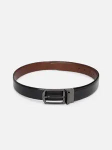 Van Heusen Men Black Textured Leather Formal Belt