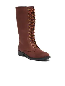 Bruno Manetti Women Brown Lace-Up Regular Boots