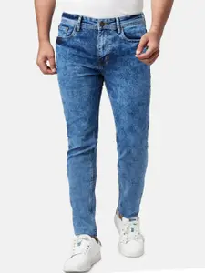 YU by Pantaloons Men Blue Solid Slim Fit Mid-Rise Jeans