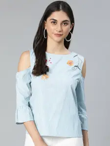 Oxolloxo Blue Striped Top