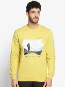 Wildcraft Men Yellow Printed Cotton Sweatshirt