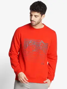 Wildcraft Men Red Printed Cotton Sweatshirt