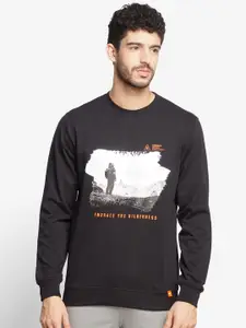 Wildcraft Men Black Printed Cotton Sweatshirt