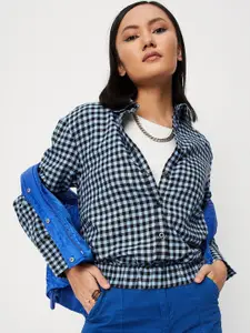 max Women Gingham Checked Casual Shirt