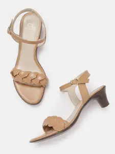 Carlton London Woven Design Block Heel Sandals