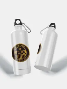 macmerise White Printed Justice Society Design Aluminium Sipper Water Bottle 750 Ml