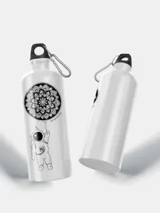 macmerise White Astronaut Design Printed Aluminium Sipper Water Bottle 750 ml