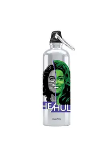 macmerise White Printed She Hulk Reveal Design Aluminium Sipper Water Bottle 750 Ml
