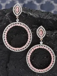 KARATCART Pink Classic Drop Earrings