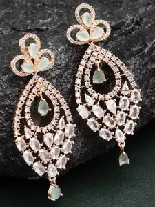 KARATCART Lime Green Classic Drop Earrings