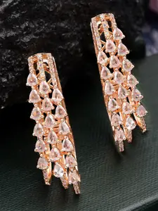 KARATCART Rose Gold Plated Classic Drop Earrings