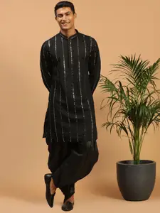 SHRESTHA BY VASTRAMAY Men Embroidered Mirror Work Kurta With Dhoti Pants