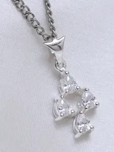 HIFLYER JEWELS 925 Sterling Silver White CZ Studded Pendant