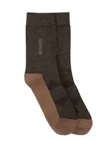 Kosha Kosha Men Pack of 2 Brown & Beige Merino Wool Regular Length Warm Technical Socks