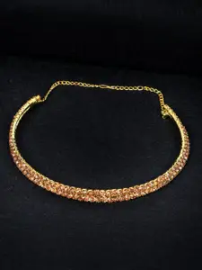 Crunchy Fashion Gold-Toned Gold-Plated Choker Necklace