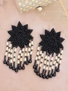 Crunchy Fashion Black & White Contemporary Drop Earrings