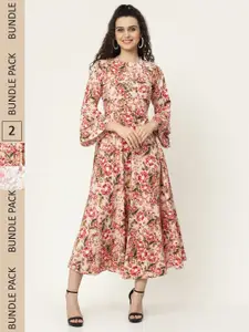 MISS AYSE Multicoloured Floral Midi Dress