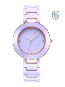 Titan Women Purple Dial & Purple Ceramic Bracelet Style Straps Analogue Watch
