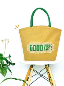 earthbags Printed Oversized Jute Tote Bag Handbags