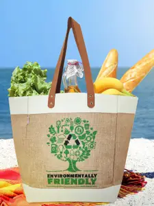 earthbags Graphic Printed Jute Tote Bag Handbags