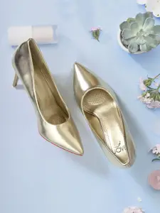 Jove Gold-Toned Stiletto Pump Heels