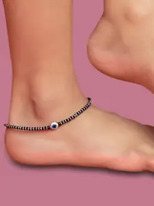 Zavya Silver-Plated Evil-Eye Beads Anklet