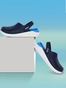 Action Plus Men Navy Blue & White Rubber Clogs