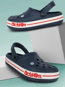Action Plus Men Navy Blue & Red Rubber Clogs
