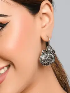 Fida Silver Plated Paisley Shaped Drop Earrings