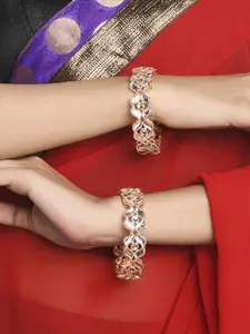Fida Set Of 2 Gold-Plated Kundan-Studded Bangles
