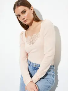 DOROTHY PERKINS Pink Lace Trim Top