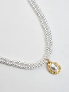 SOHI Gold-Toned & White Gold-Plated Necklace