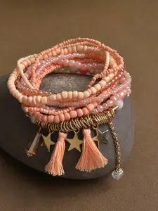 SOHI Women Pink & White Pack Of 3 Bangle-Style Bracelet